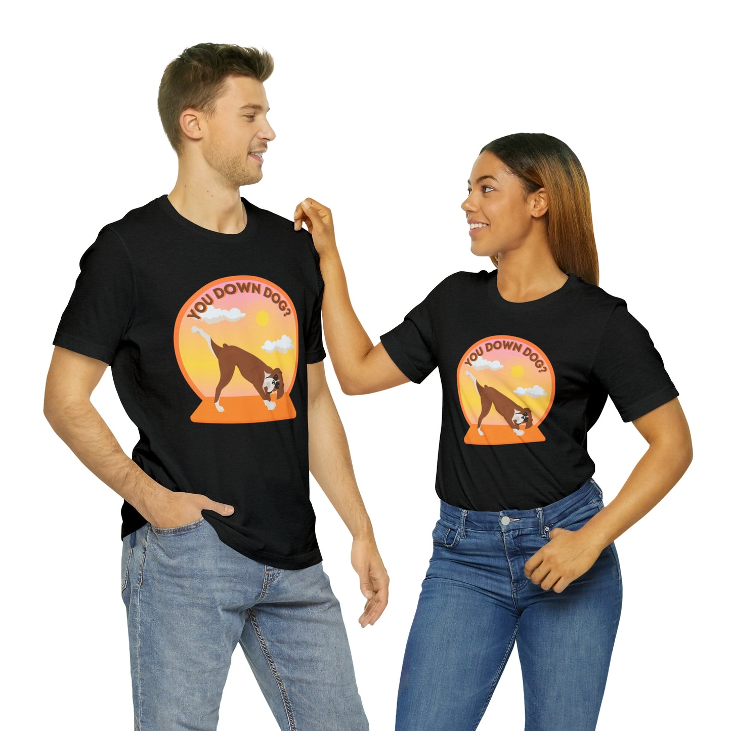 Downdog Boxer Puppy Yoga Shirt Unisex Classic Tee