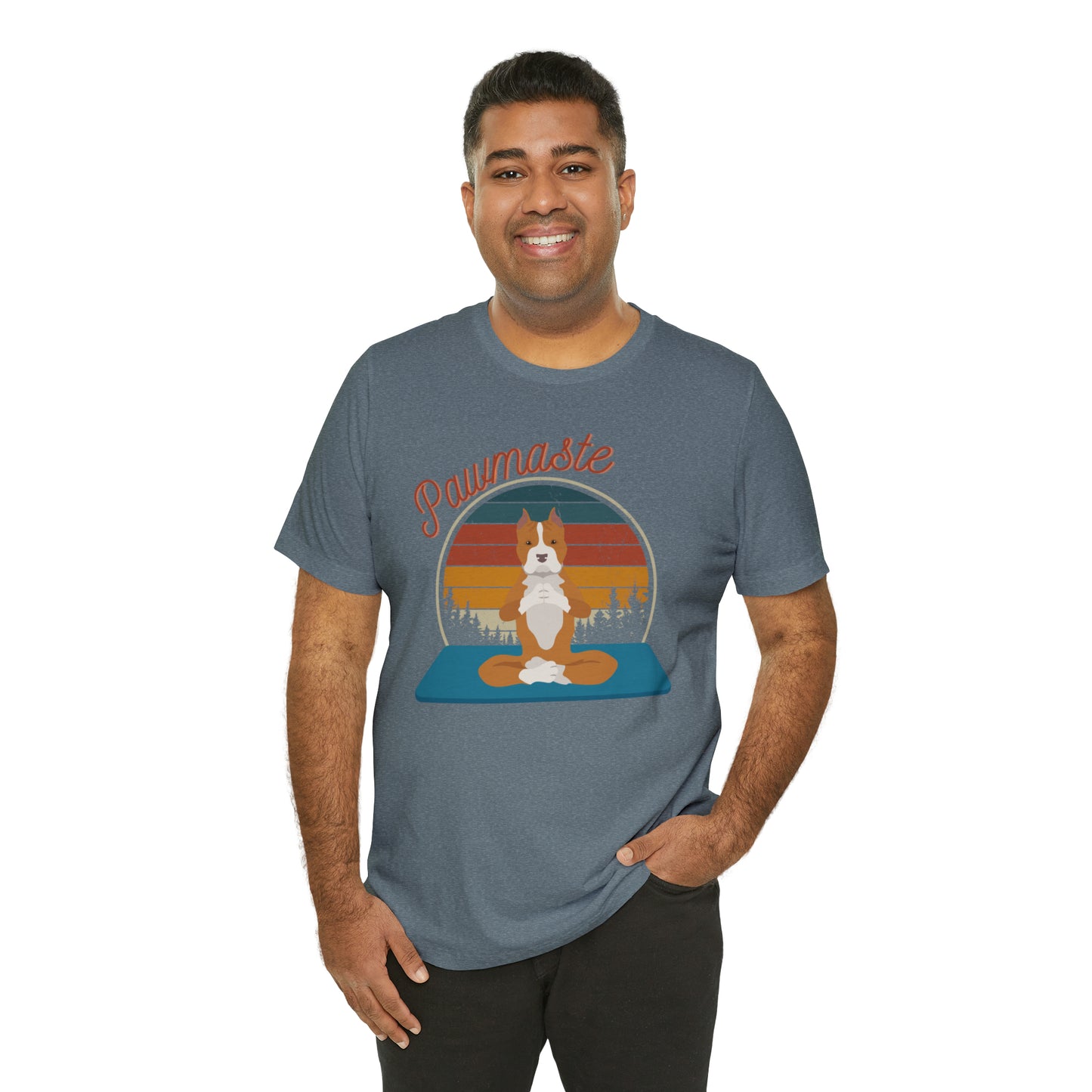 Pawmaste Pitbull Puppy Yoga Mountain Shirt Unisex Classic Tee