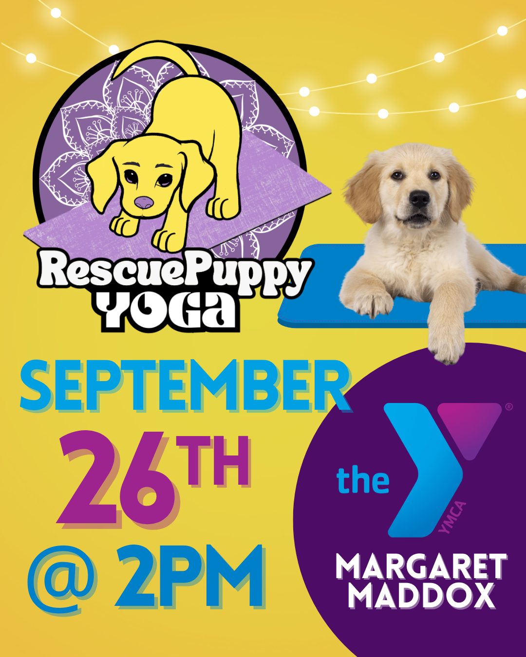 Rescue Puppy Yoga - Margaret Maddox Family YMCA East Center