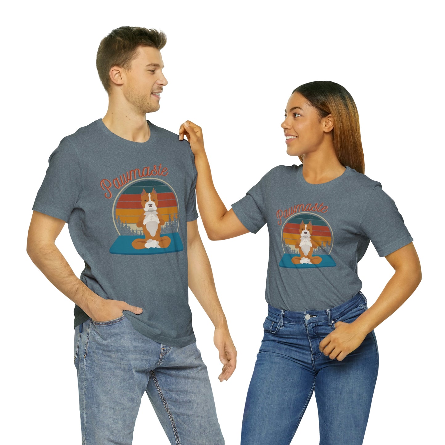 Pawmaste Pitbull Puppy Yoga Mountain Shirt Unisex Classic Tee