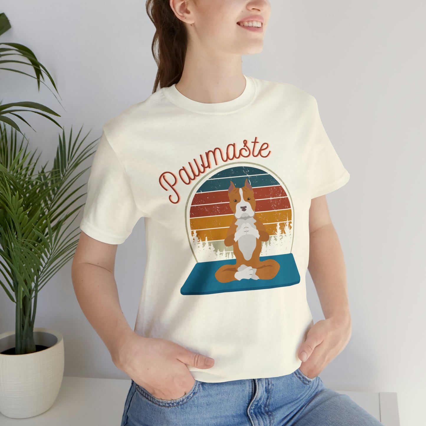 Pawmaste Pitbull Puppy Yoga Mountain Shirt Unisex Classic Tee