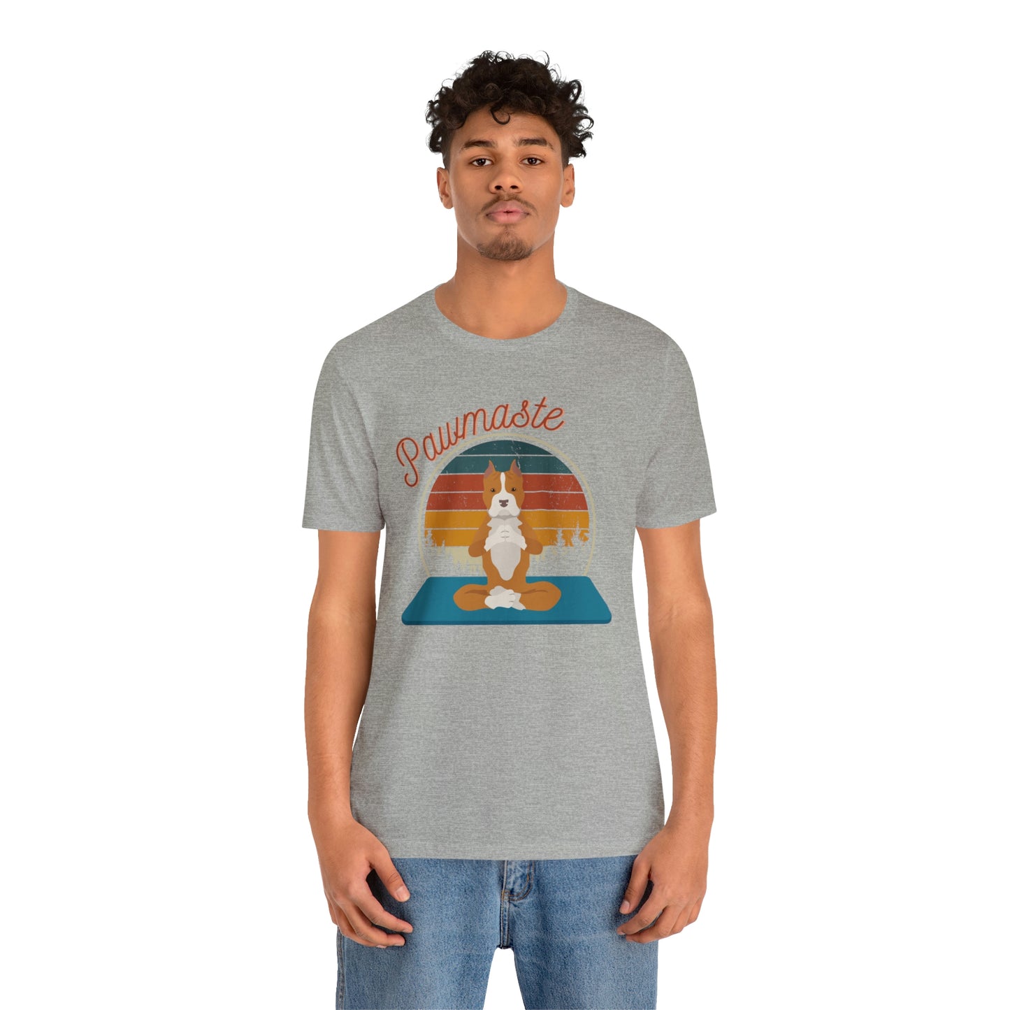 Pawmaste Pitbull Puppy Yoga Mountain Shirt Unisex Classic Tee
