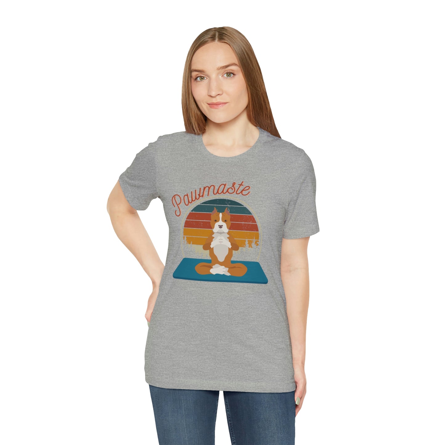 Pawmaste Pitbull Puppy Yoga Mountain Shirt Unisex Classic Tee