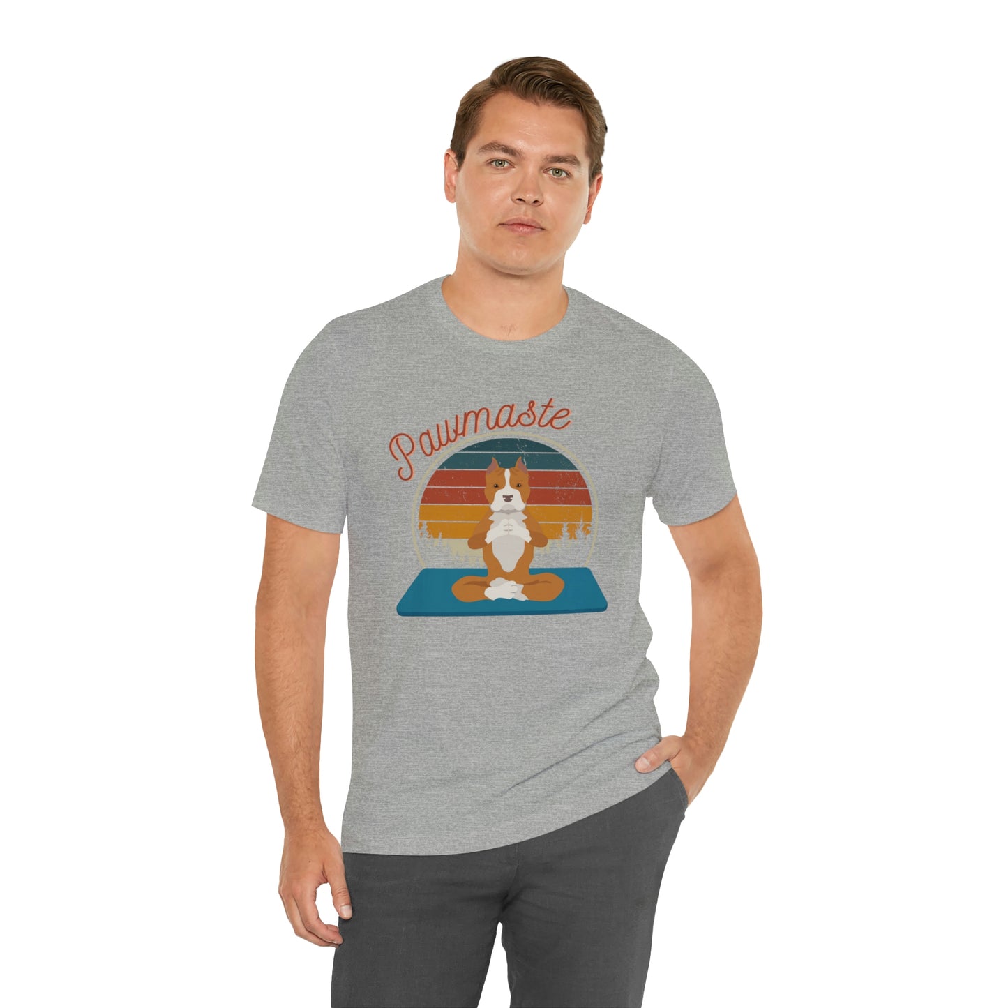 Pawmaste Pitbull Puppy Yoga Mountain Shirt Unisex Classic Tee