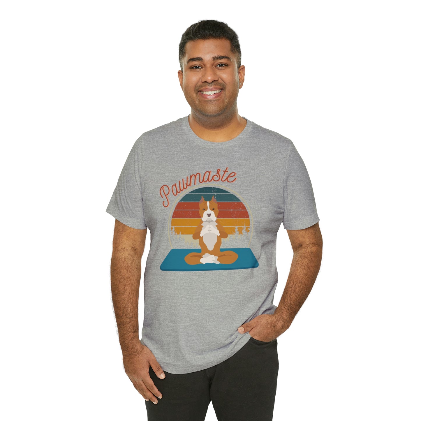 Pawmaste Pitbull Puppy Yoga Mountain Shirt Unisex Classic Tee