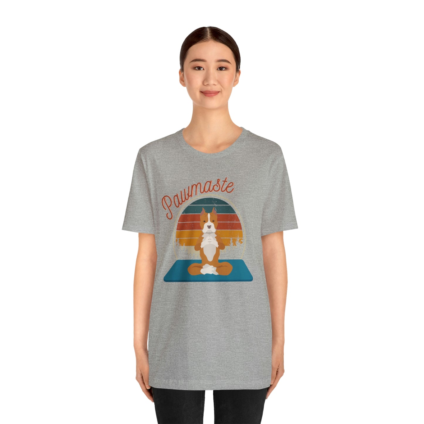 Pawmaste Pitbull Puppy Yoga Mountain Shirt Unisex Classic Tee
