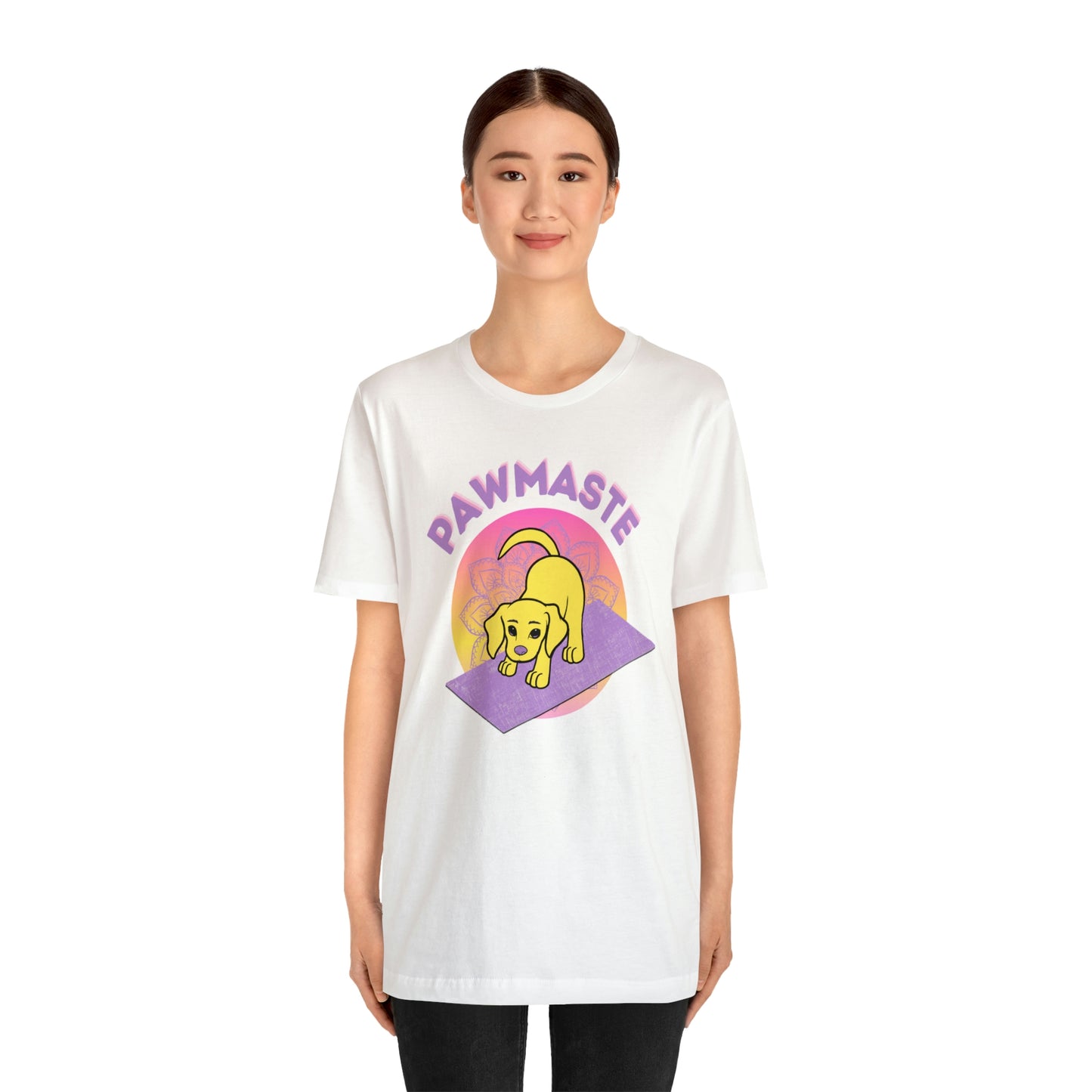 Pawmaste with Yogi the Rescue Puppy Yoga Mascot Mountain Seen Unisex Classic Tee