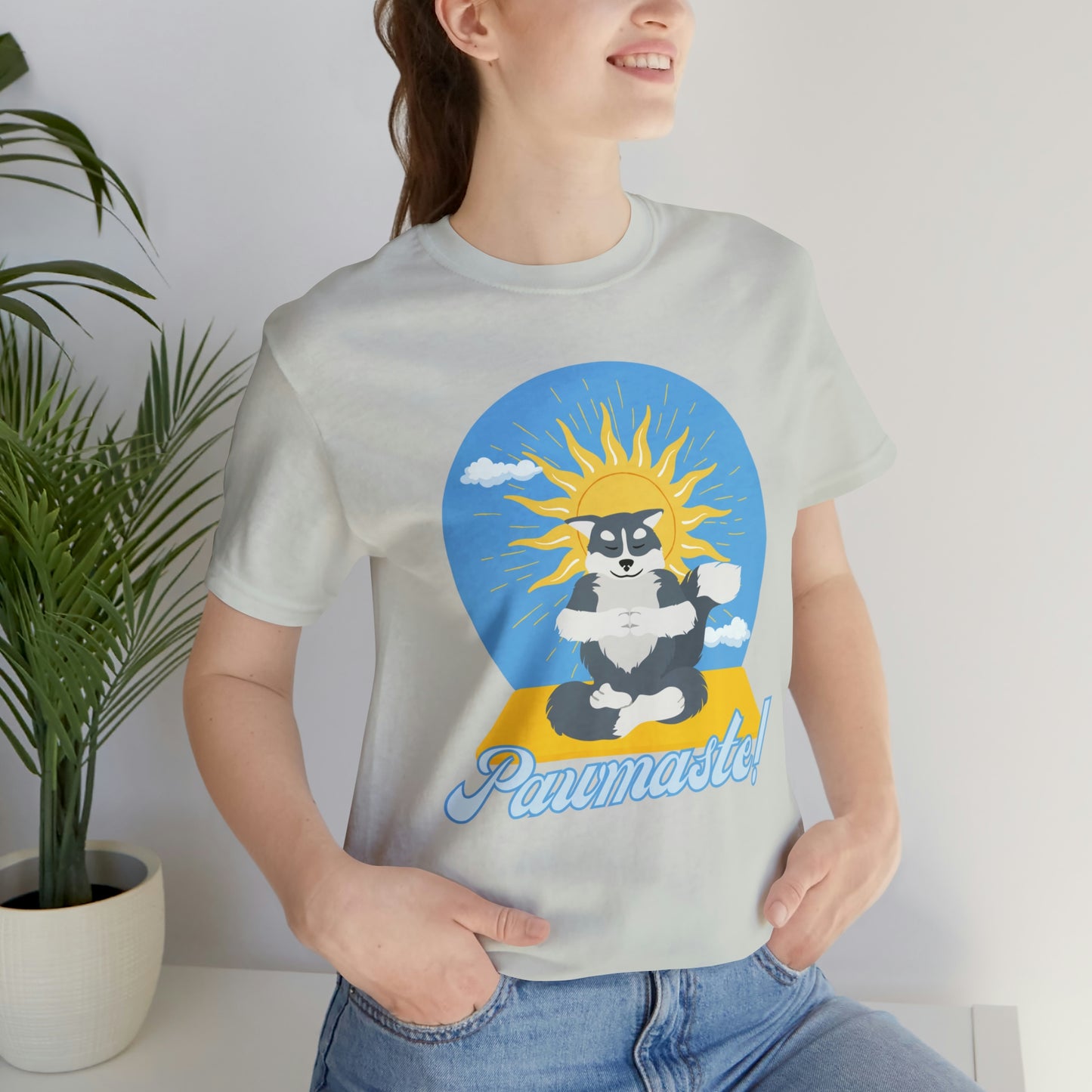Pawmaste Happy Husky Puppy Yoga Shirt Unisex Classic Tee