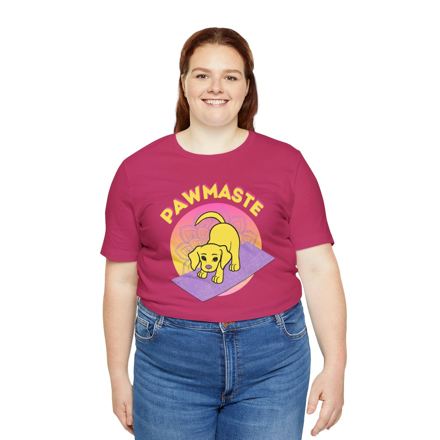 Pawmaste with Yogi the Rescue Puppy Yoga Mascot Mountain Seen Unisex Classic Tee