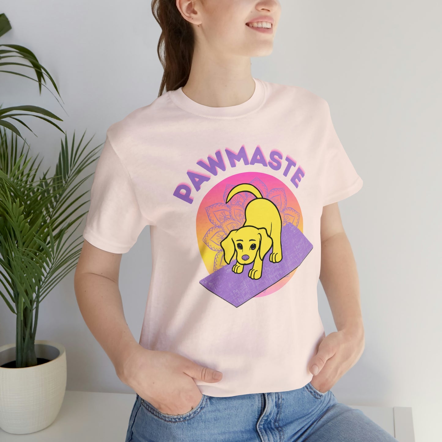 Pawmaste with Yogi the Rescue Puppy Yoga Mascot Mountain Seen Unisex Classic Tee