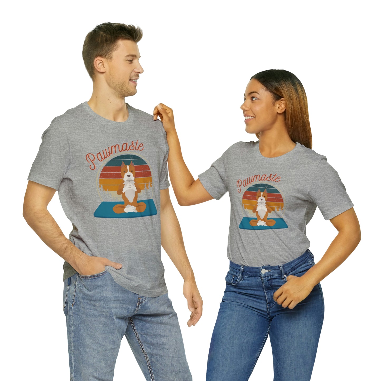 Pawmaste Pitbull Puppy Yoga Mountain Shirt Unisex Classic Tee