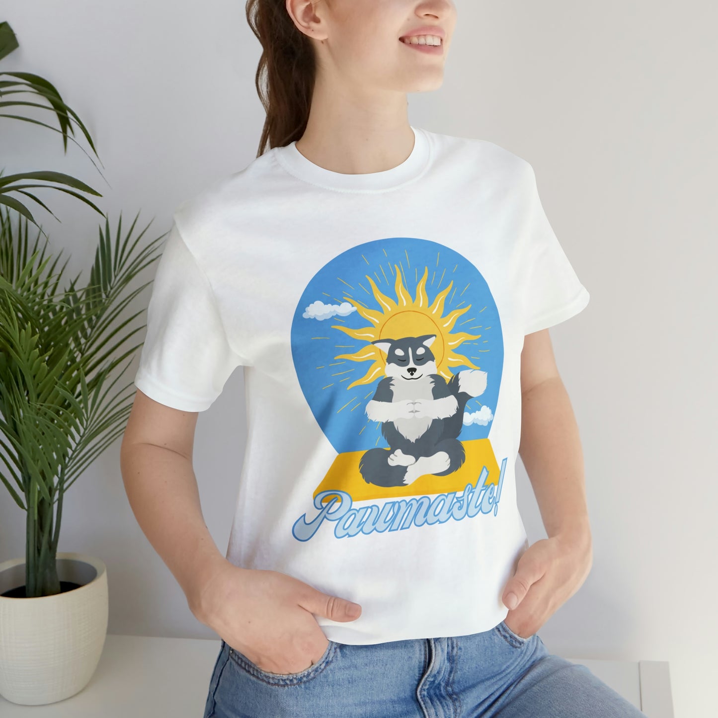 Pawmaste Happy Husky Puppy Yoga Shirt Unisex Classic Tee