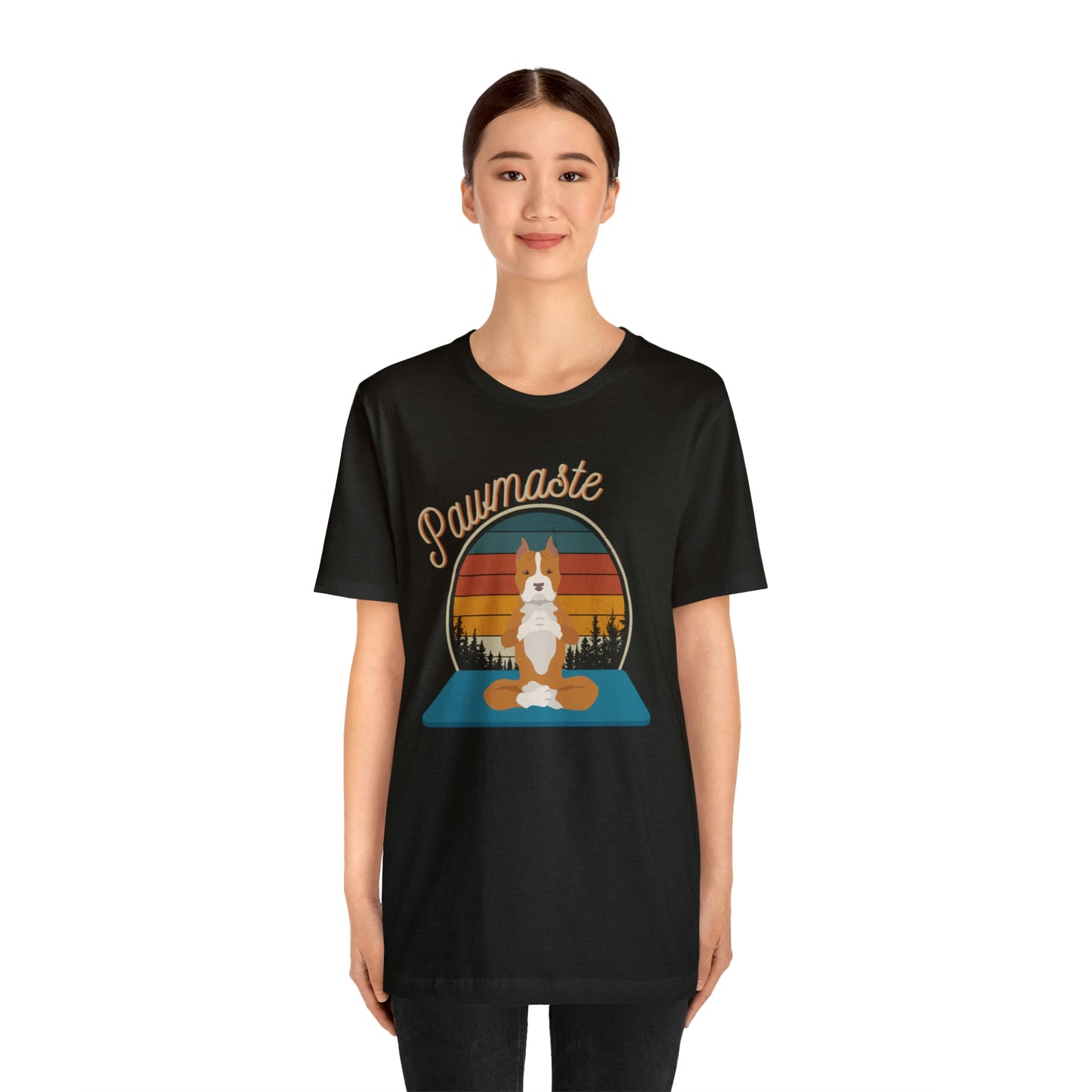 Pawmaste Pitbull Puppy Yoga Mountain Shirt Unisex Classic Tee