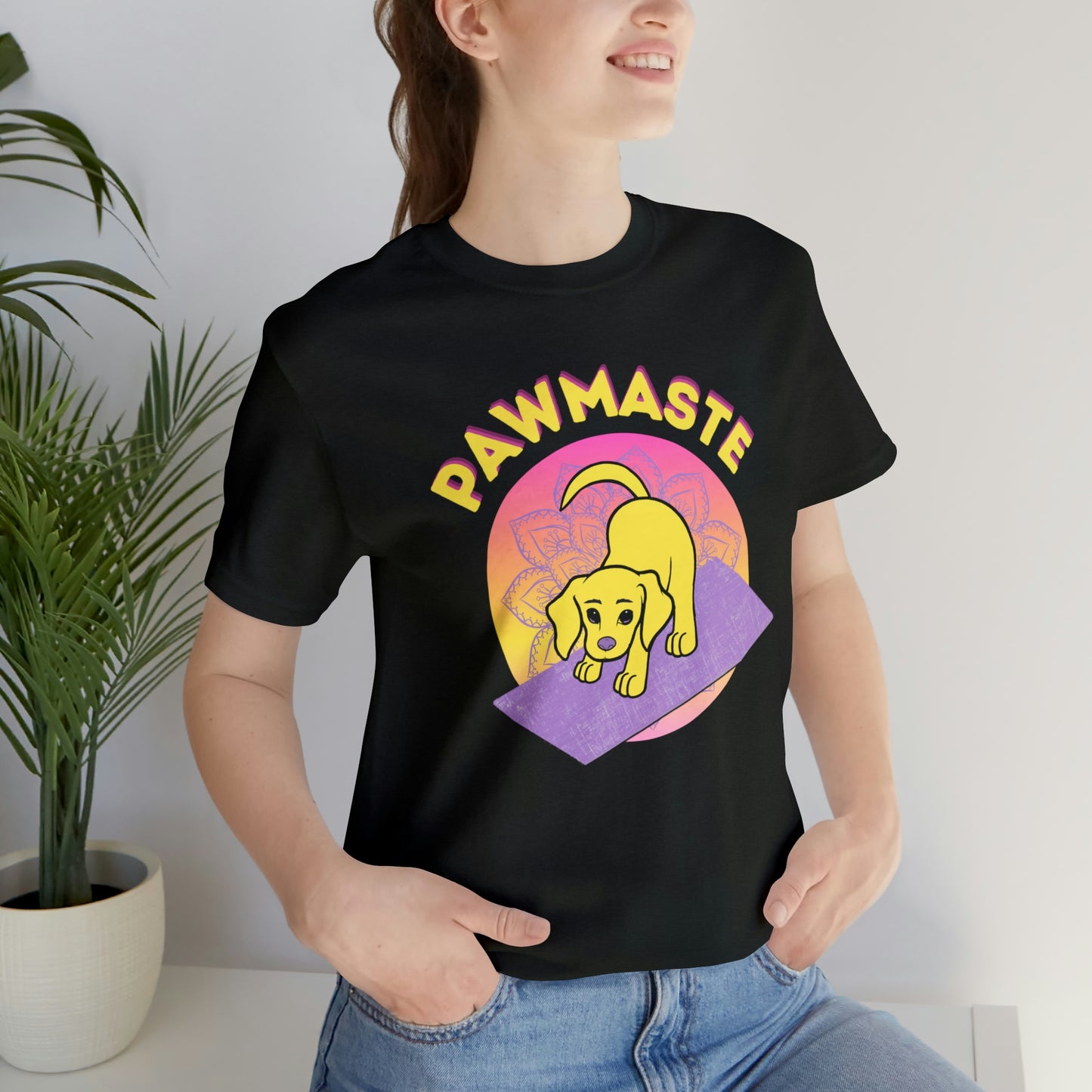 Pawmaste with Yogi the Rescue Puppy Yoga Mascot Mountain Seen Unisex Classic Tee