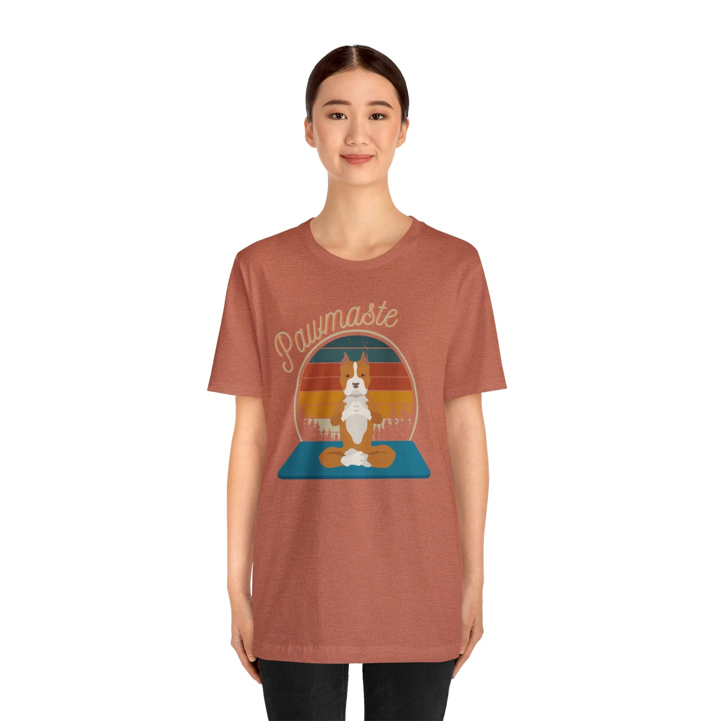 Pawmaste Pitbull Puppy Yoga Mountain Shirt Unisex Classic Tee