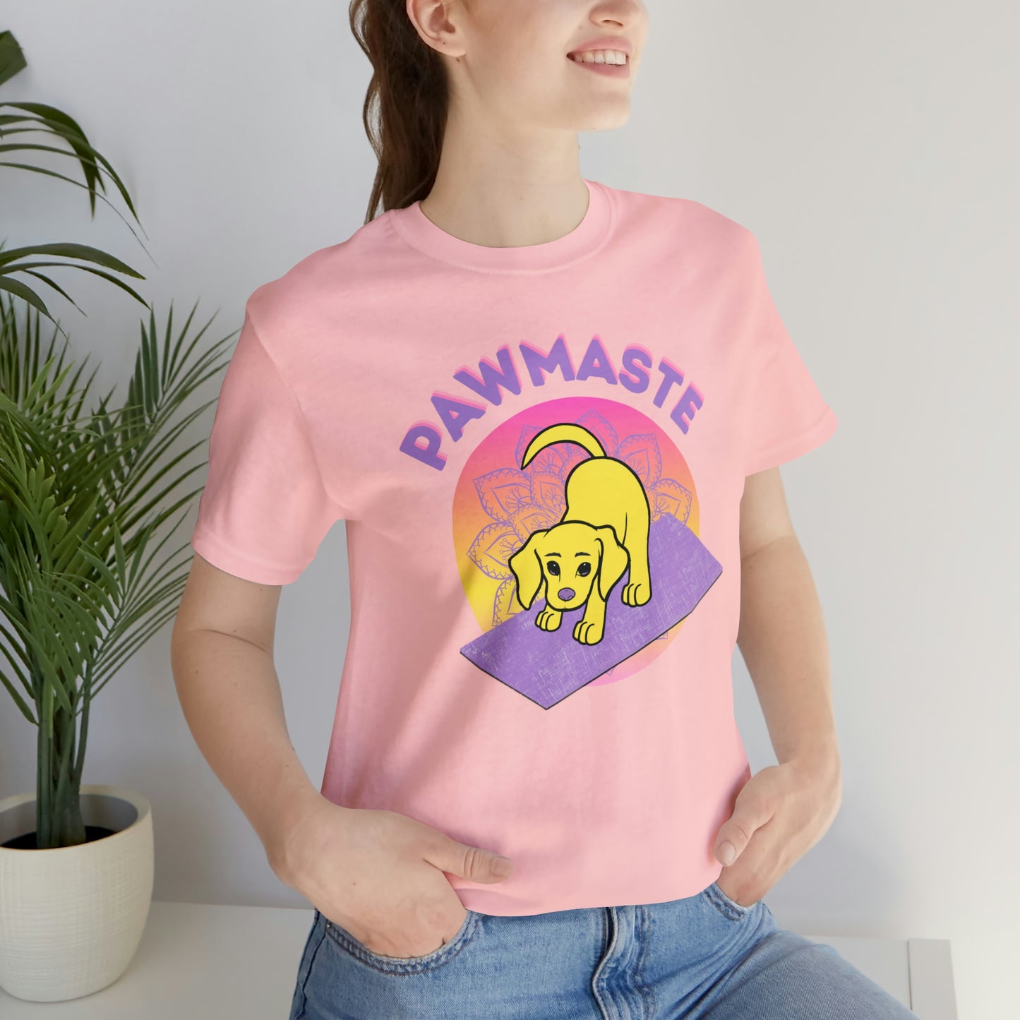 Pawmaste with Yogi the Rescue Puppy Yoga Mascot Mountain Seen Unisex Classic Tee