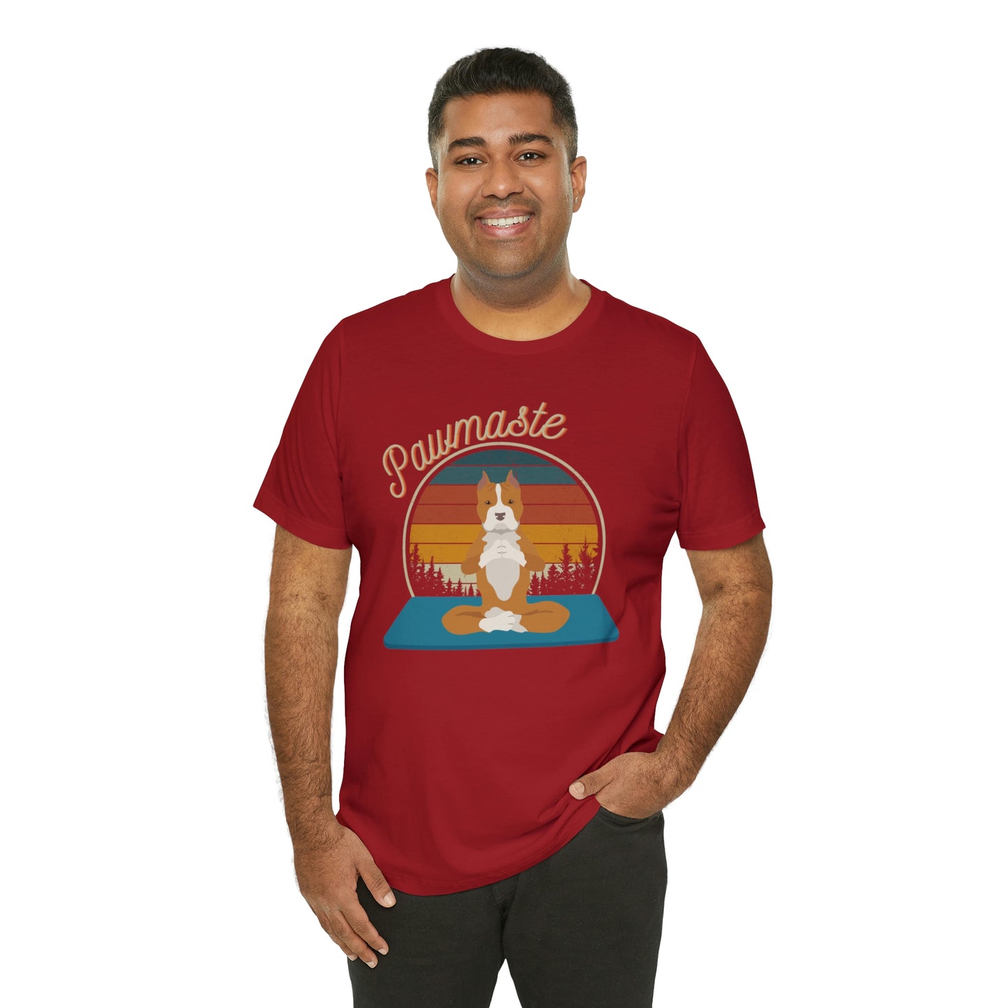 Pawmaste Pitbull Puppy Yoga Mountain Shirt Unisex Classic Tee