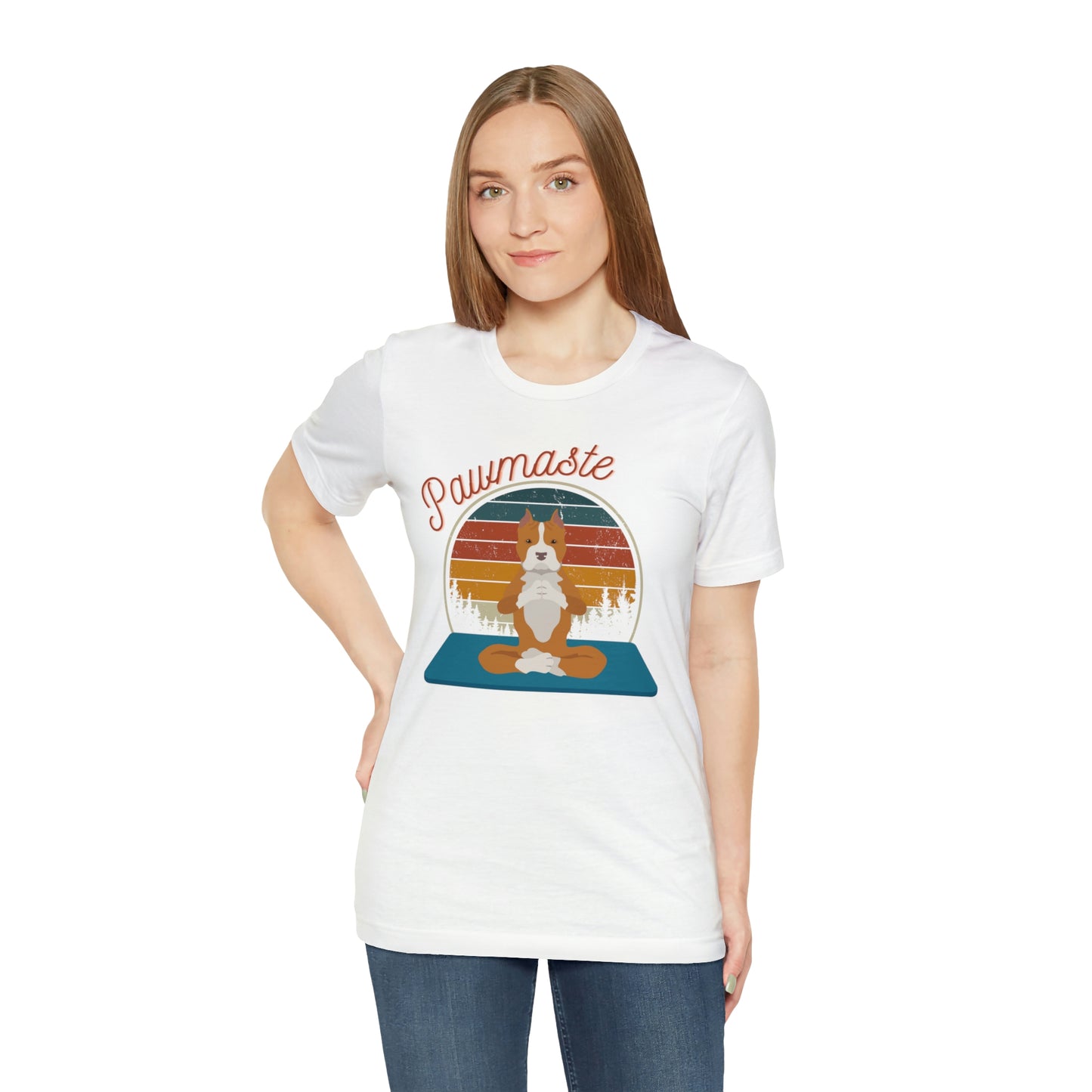 Pawmaste Pitbull Puppy Yoga Mountain Shirt Unisex Classic Tee