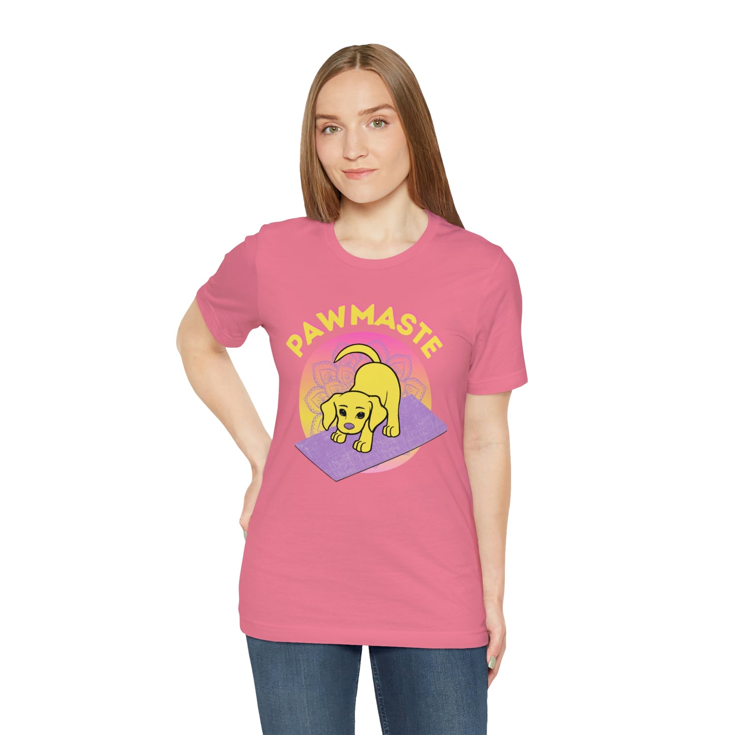 Pawmaste with Yogi the Rescue Puppy Yoga Mascot Mountain Seen Unisex Classic Tee
