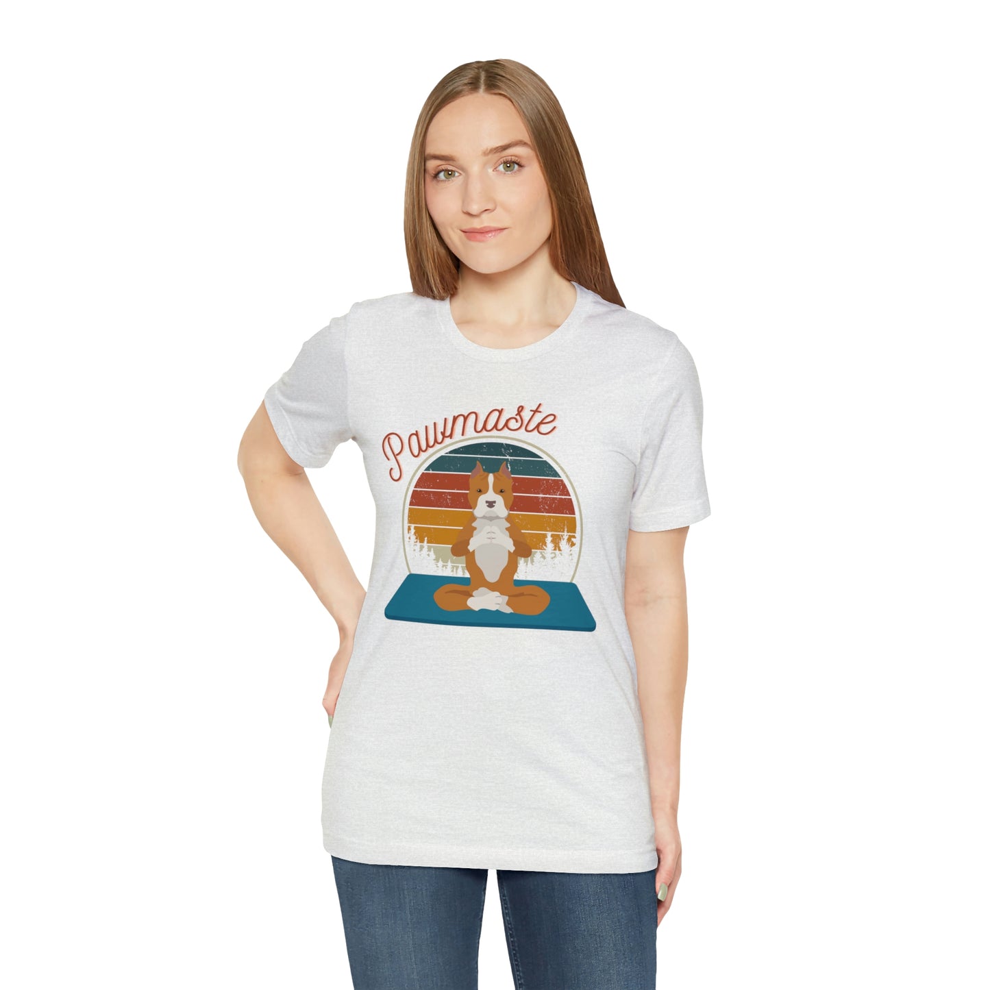 Pawmaste Pitbull Puppy Yoga Mountain Shirt Unisex Classic Tee
