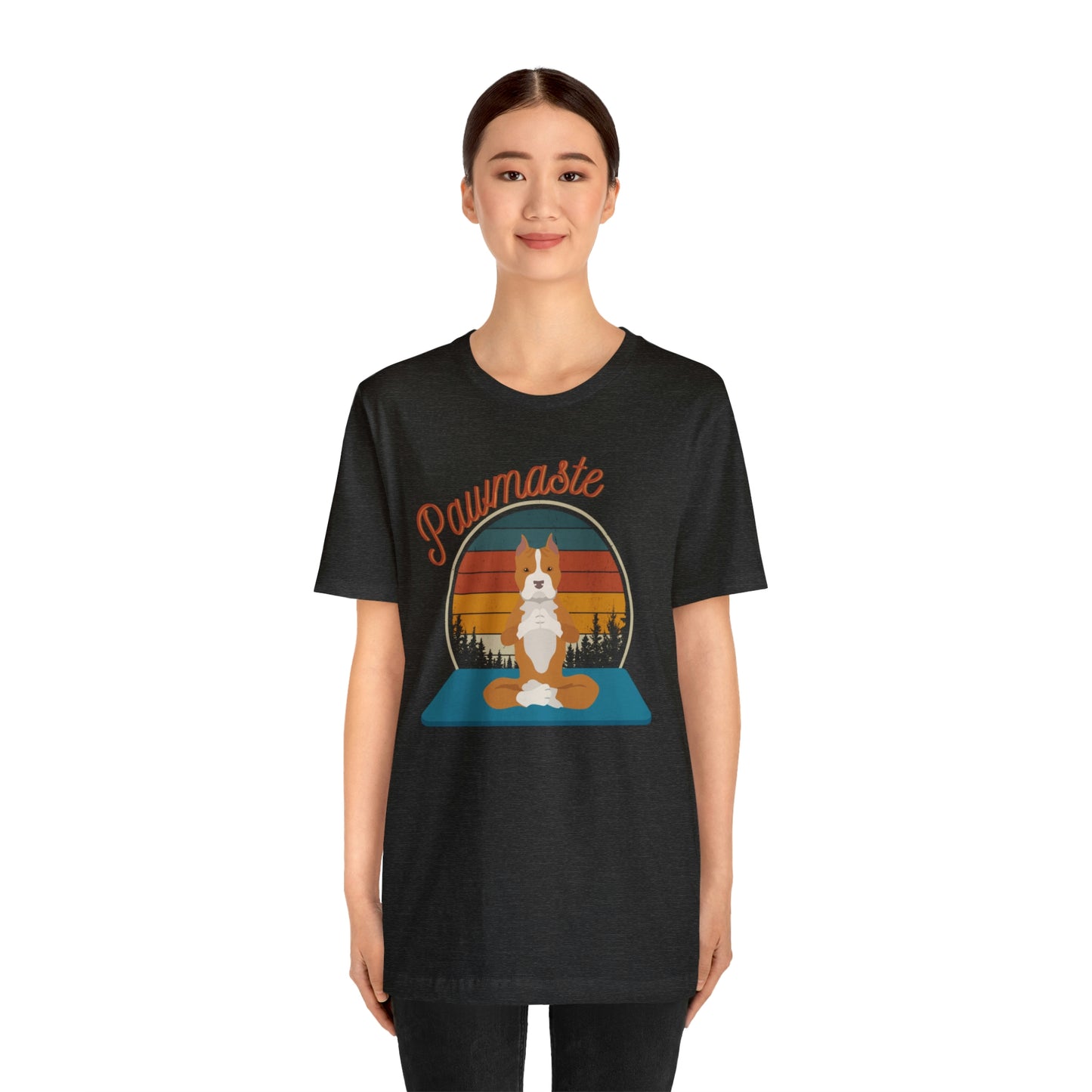 Pawmaste Pitbull Puppy Yoga Mountain Shirt Unisex Classic Tee