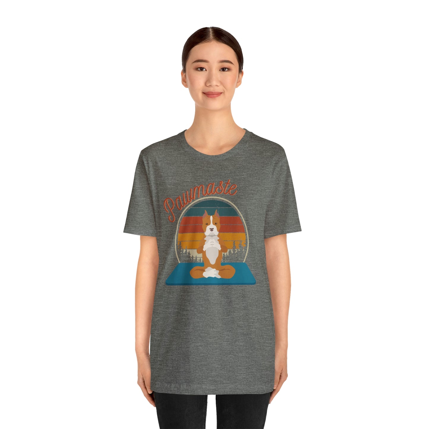 Pawmaste Pitbull Puppy Yoga Mountain Shirt Unisex Classic Tee
