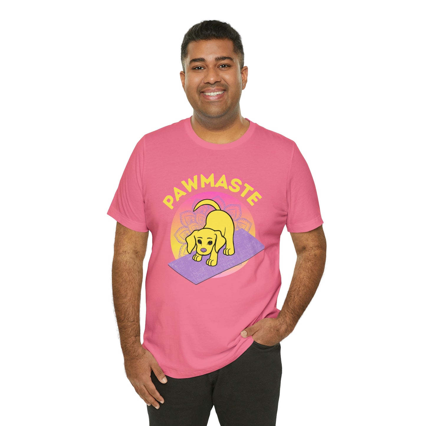 Pawmaste with Yogi the Rescue Puppy Yoga Mascot Mountain Seen Unisex Classic Tee