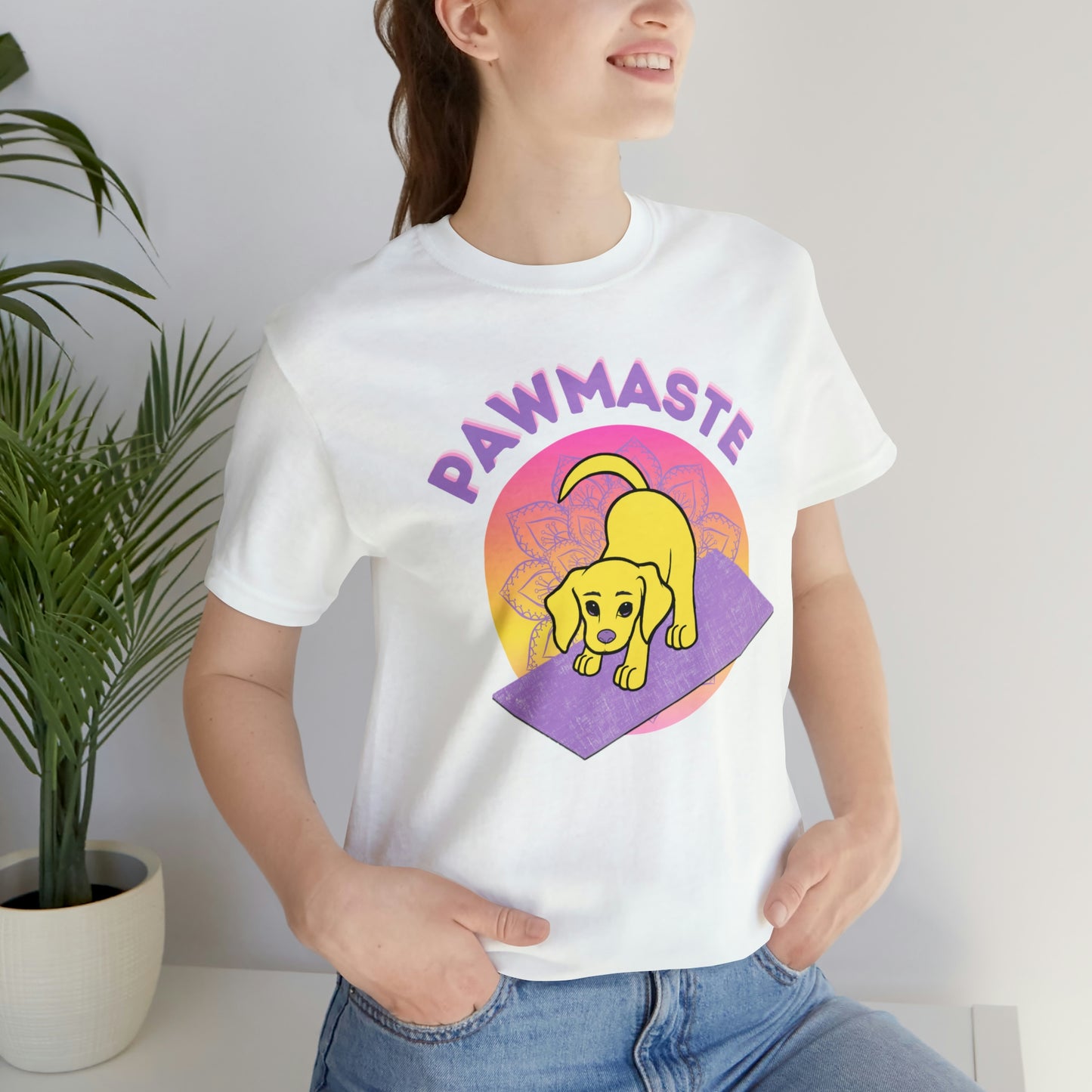Pawmaste with Yogi the Rescue Puppy Yoga Mascot Mountain Seen Unisex Classic Tee
