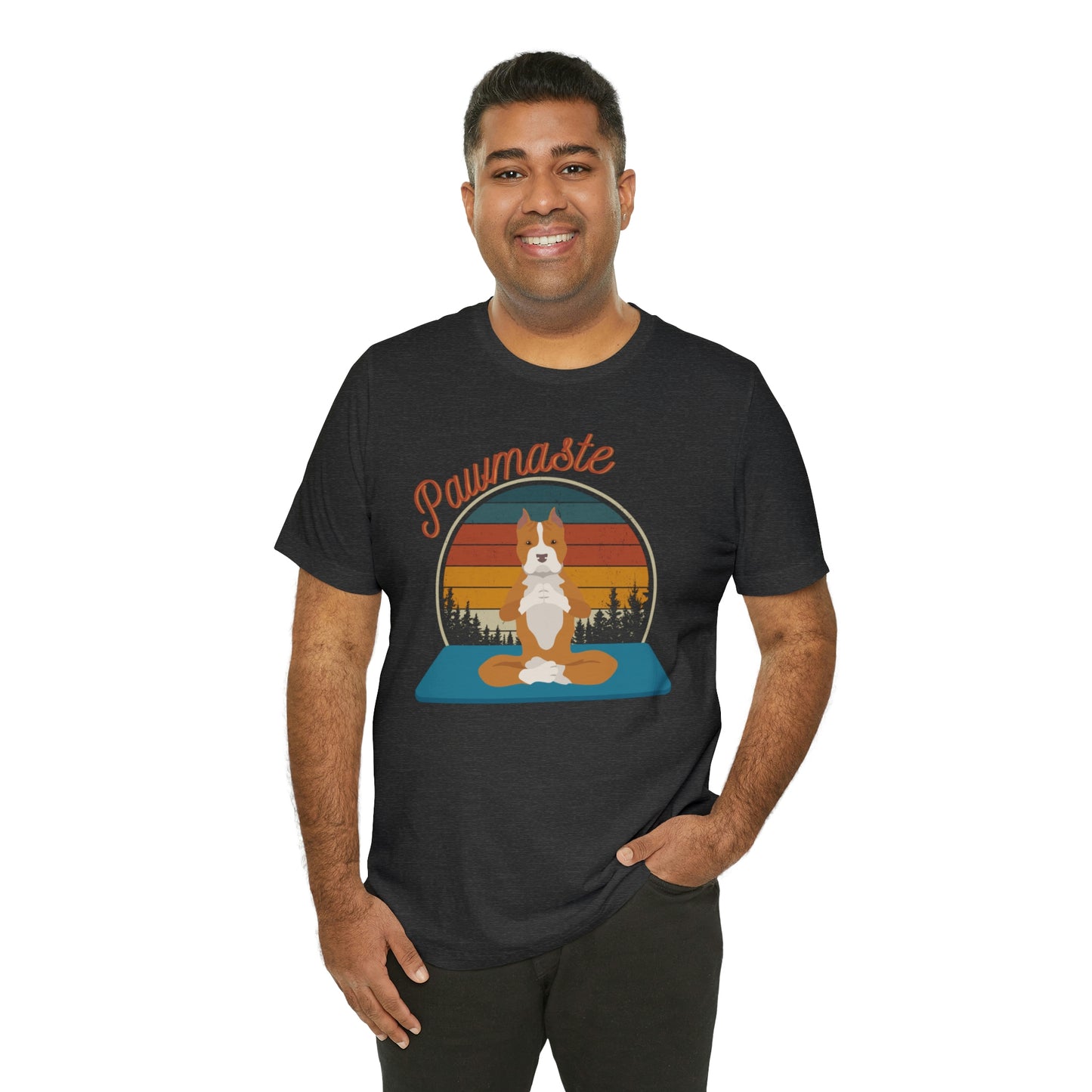 Pawmaste Pitbull Puppy Yoga Mountain Shirt Unisex Classic Tee