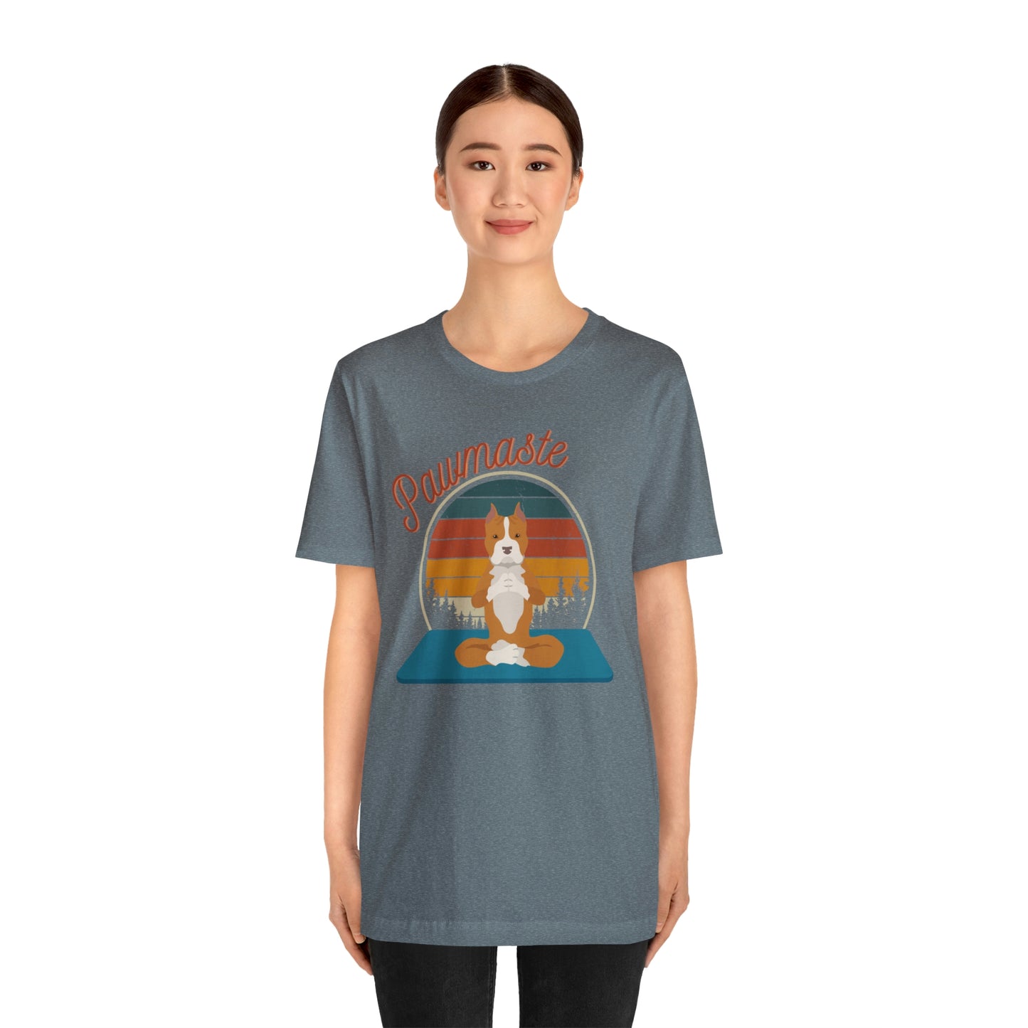 Pawmaste Pitbull Puppy Yoga Mountain Shirt Unisex Classic Tee