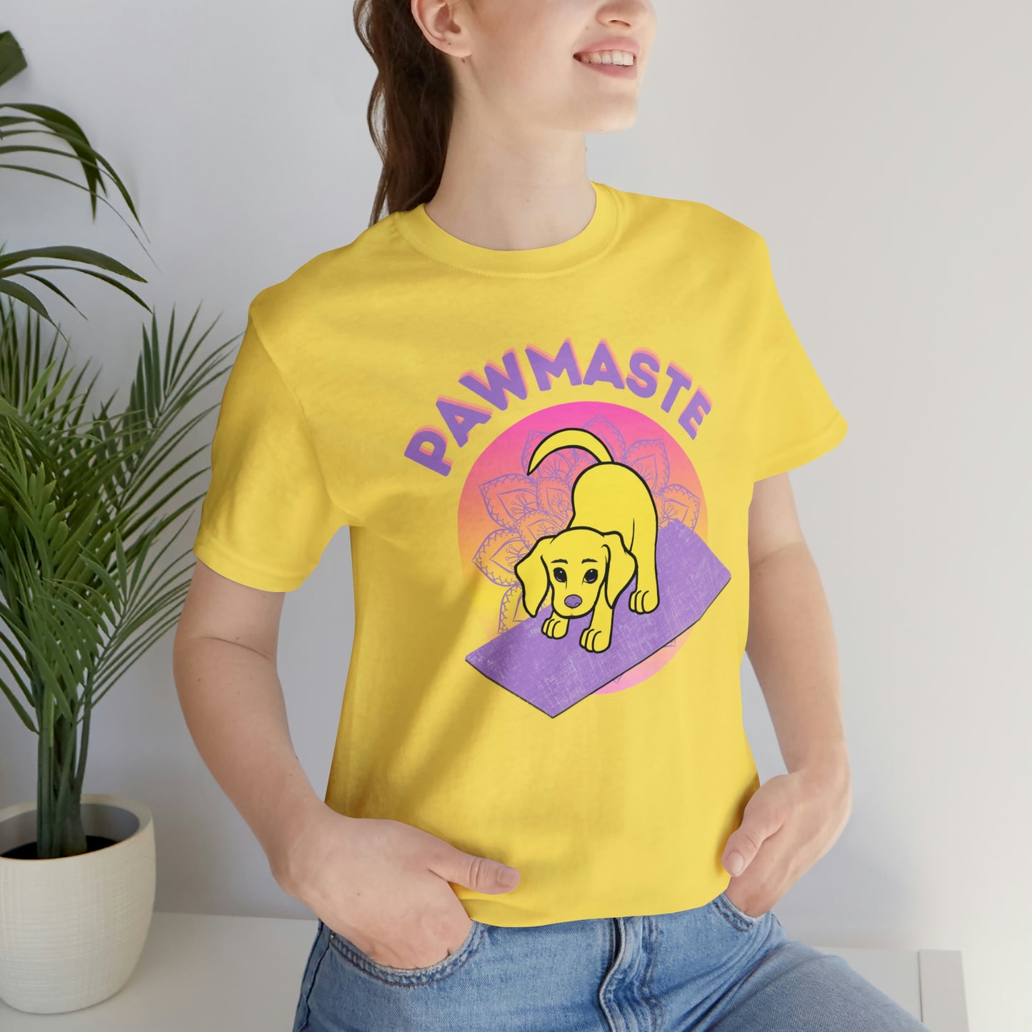 Pawmaste with Yogi the Rescue Puppy Yoga Mascot Mountain Seen Unisex Classic Tee