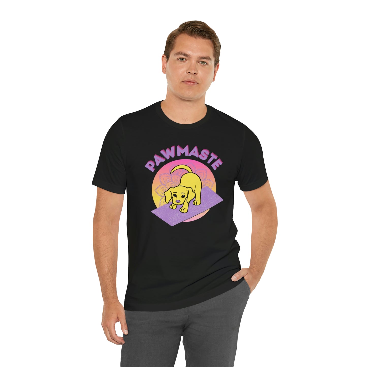 Pawmaste with Yogi the Rescue Puppy Yoga Mascot Mountain Seen Unisex Classic Tee