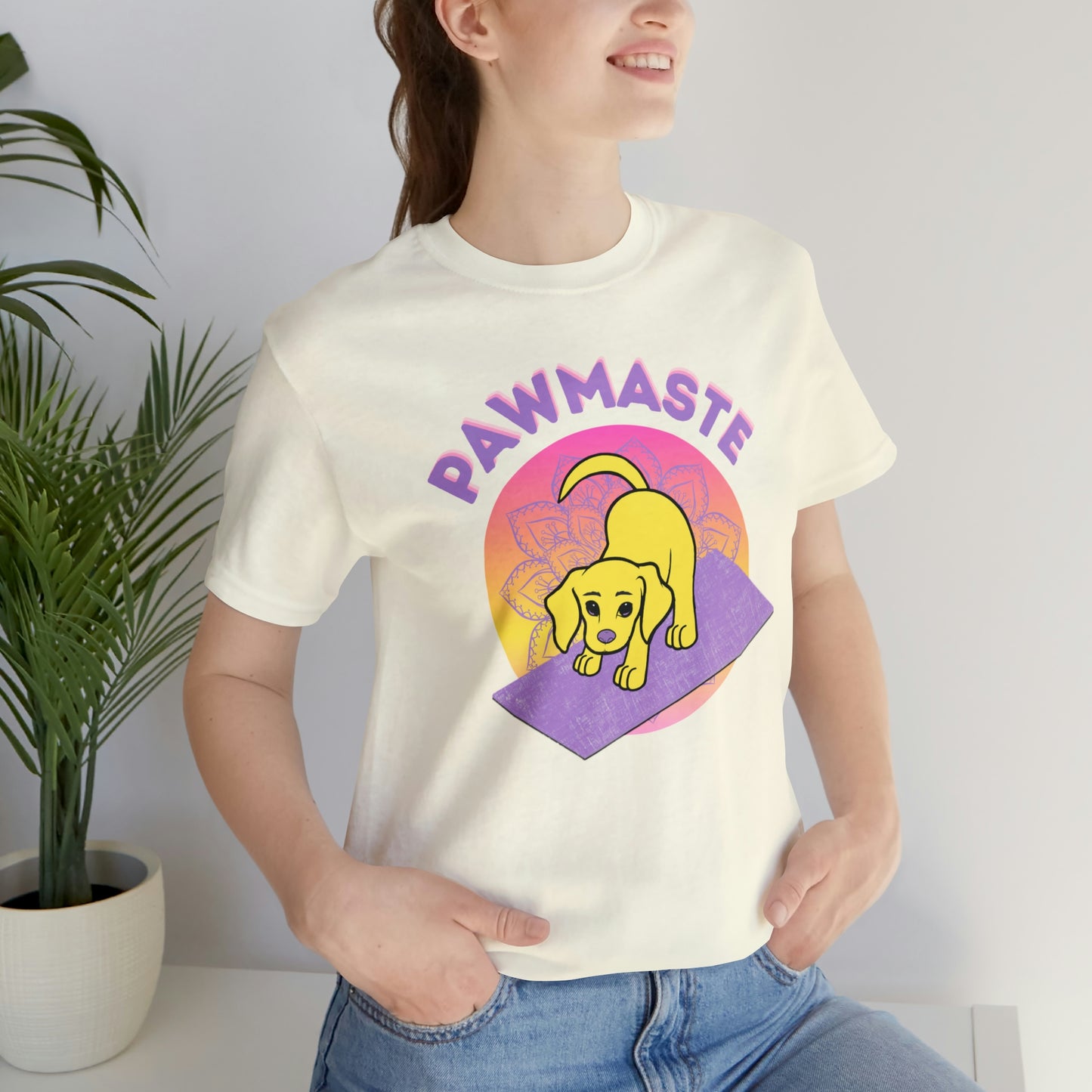 Pawmaste with Yogi the Rescue Puppy Yoga Mascot Mountain Seen Unisex Classic Tee