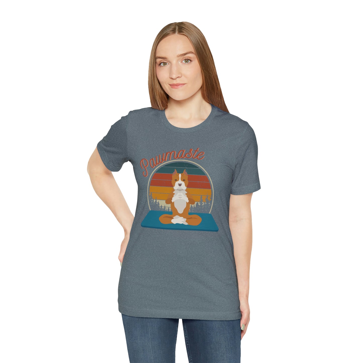 Pawmaste Pitbull Puppy Yoga Mountain Shirt Unisex Classic Tee