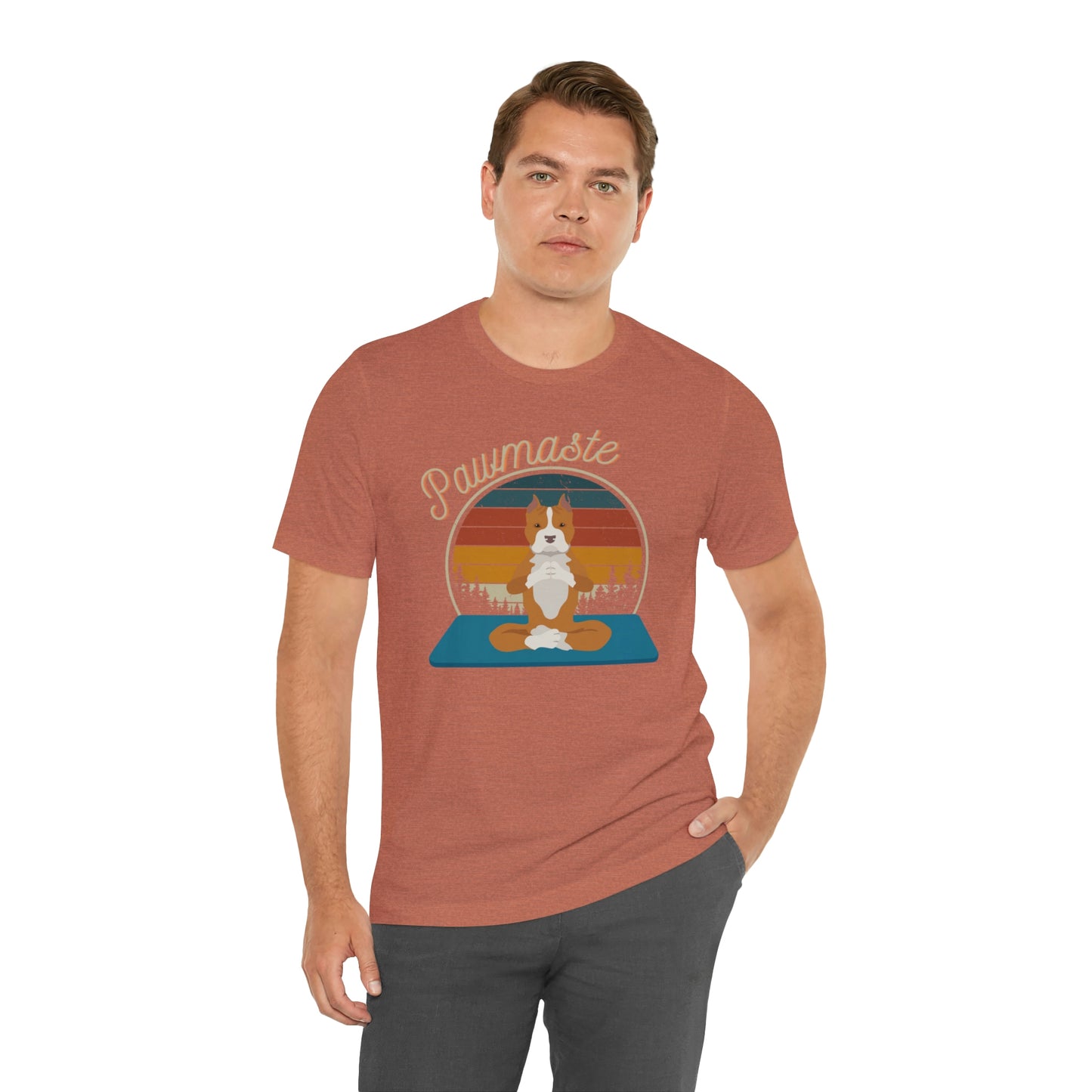 Pawmaste Pitbull Puppy Yoga Mountain Shirt Unisex Classic Tee