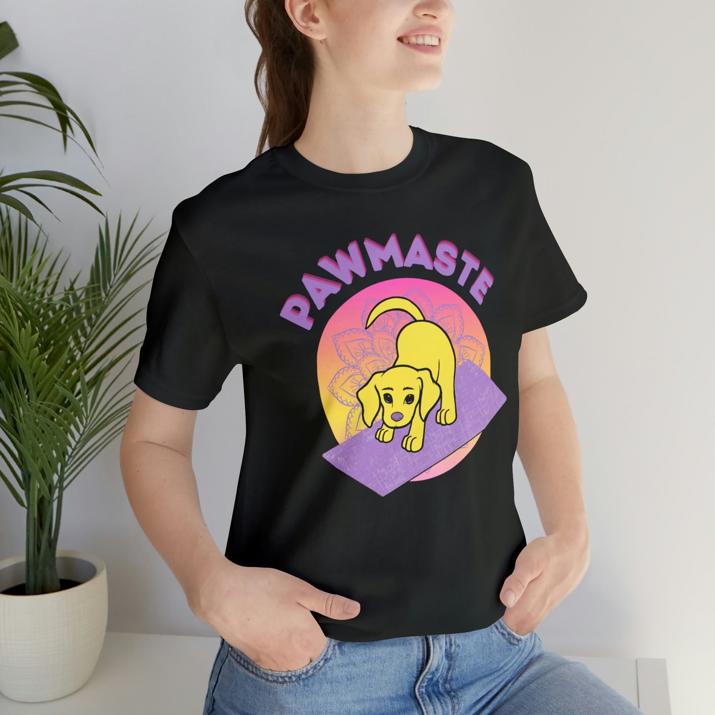 Pawmaste with Yogi the Rescue Puppy Yoga Mascot Mountain Seen Unisex Classic Tee