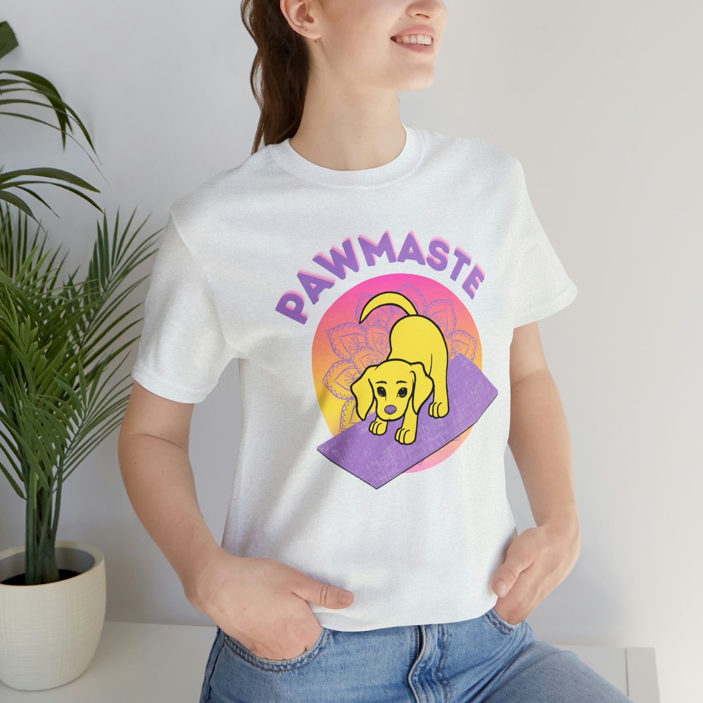 Pawmaste with Yogi the Rescue Puppy Yoga Mascot Mountain Seen Unisex Classic Tee