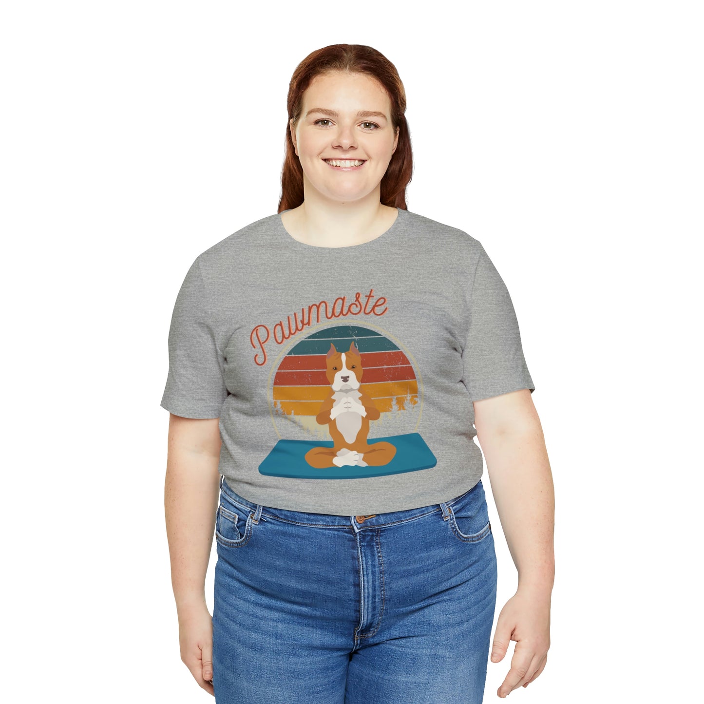 Pawmaste Pitbull Puppy Yoga Mountain Shirt Unisex Classic Tee