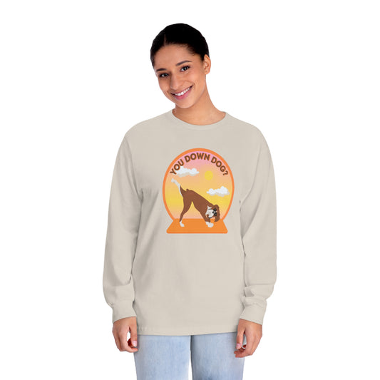 Downdog Boxer Puppy Yoga Unisex Classic long Sleeve Tee