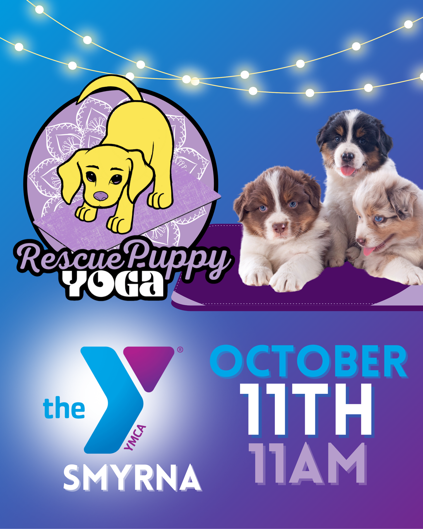 Rescue Puppy Yoga - Northern Rutherford YMCA