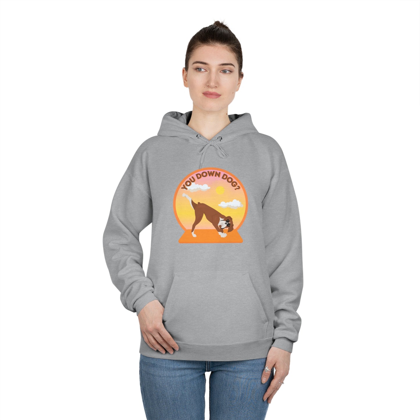 Downdog Boxer Puppy Yoga Unisex Hoodie