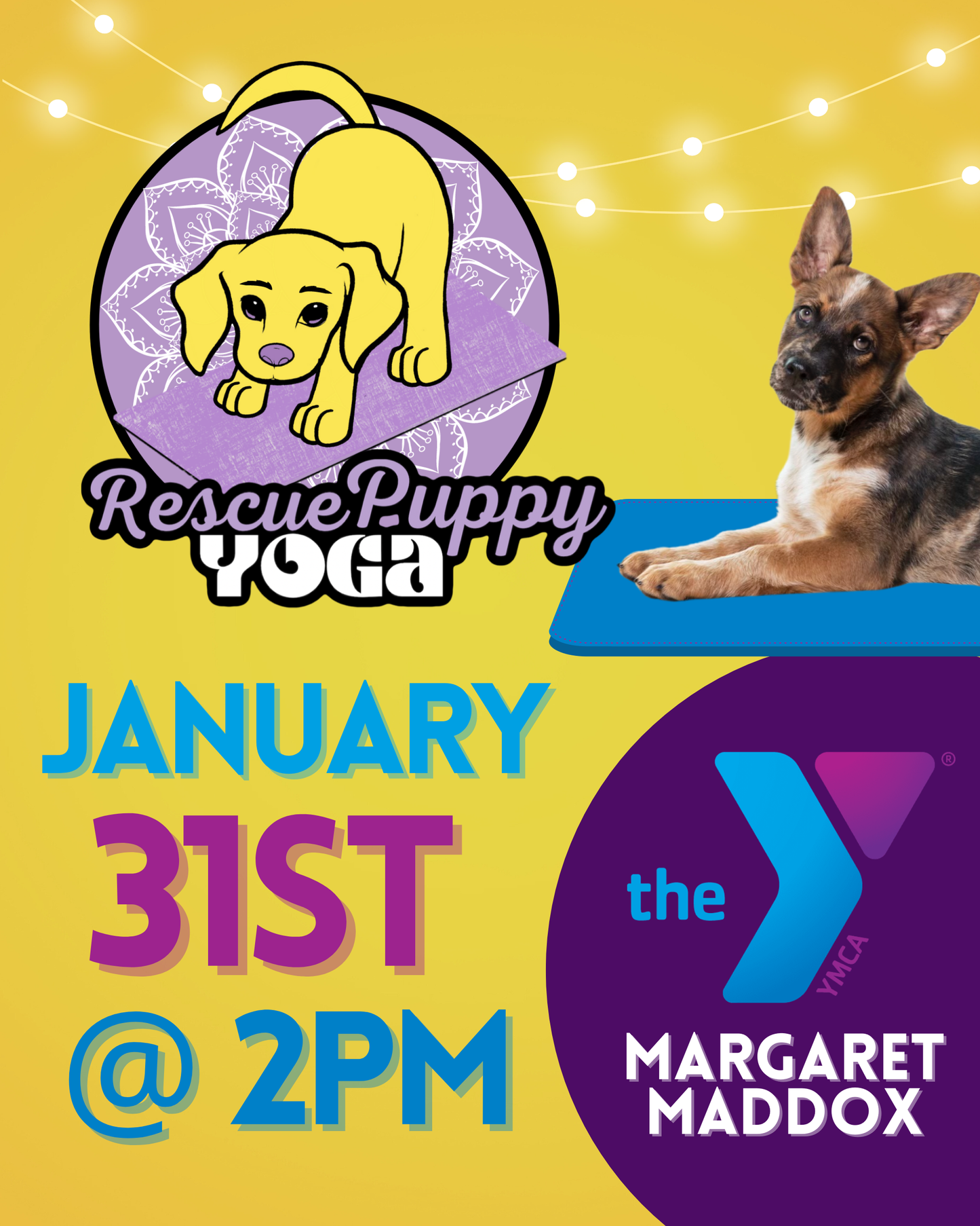 Rescue Puppy Yoga - Margaret Maddox Family YMCA East Center