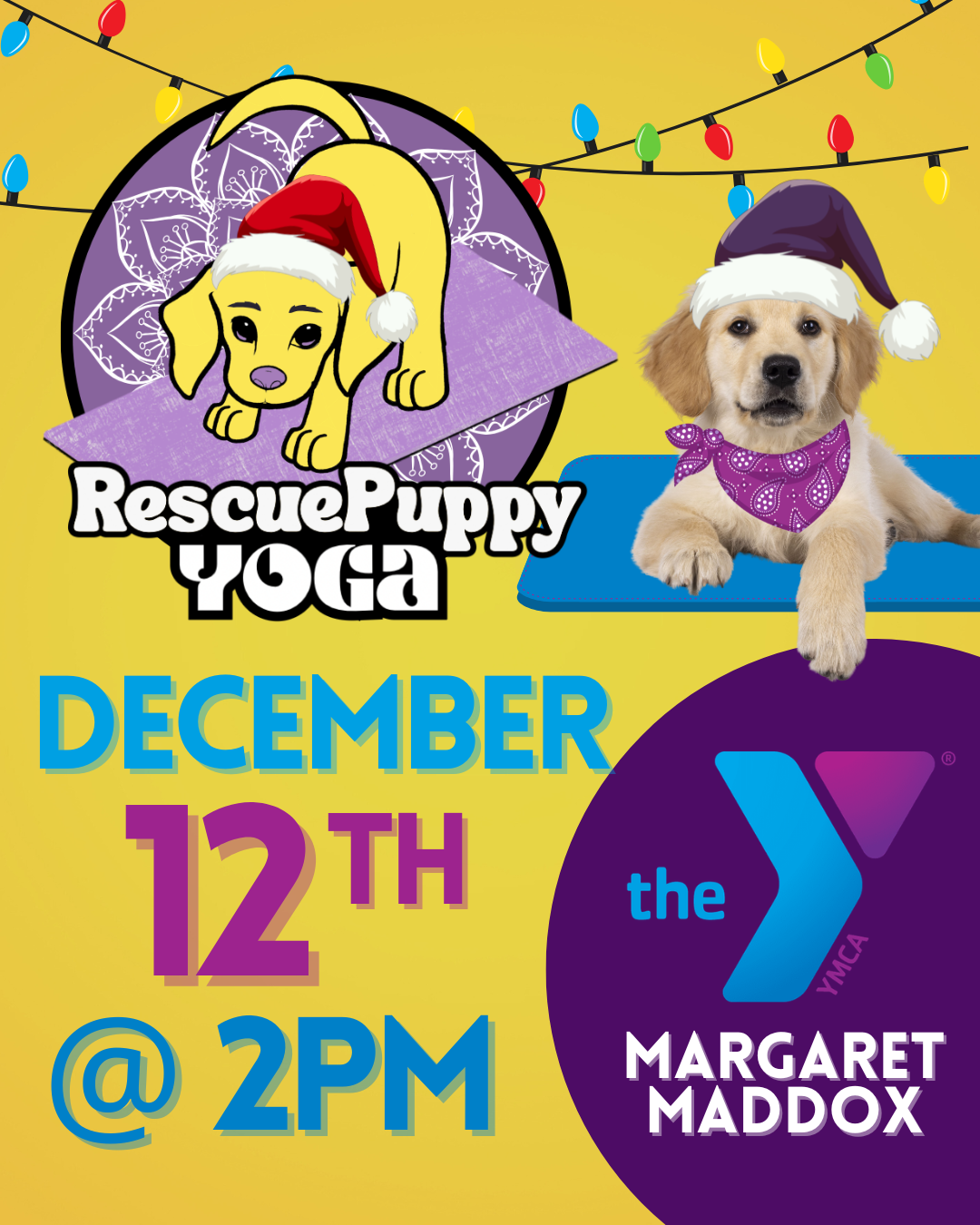 Rescue Puppy Yoga - Margaret Maddox Family YMCA East Center