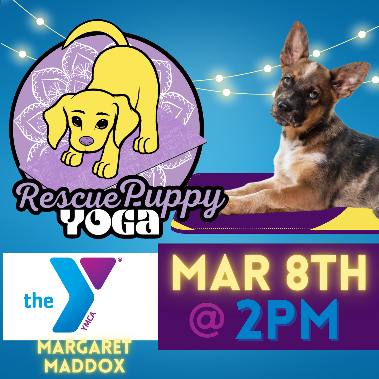 Rescue Puppy Yoga - Margaret Maddox Family YMCA East Center